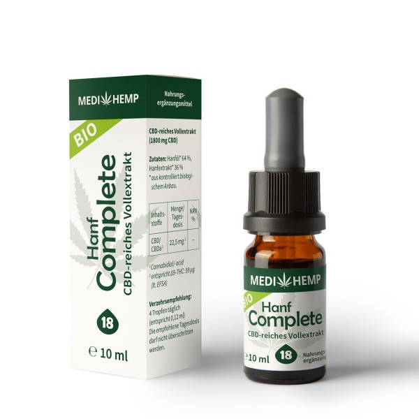 Medihemp – Bio Hanf Complete – Bio CBD Öl 18 % (1.800 mg) – 10 ml