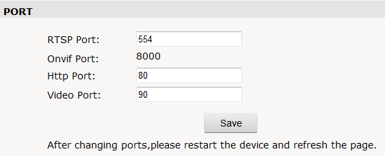 Porteinstellung