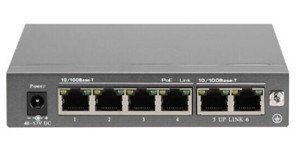 6-Port-POE-Switch - Power over Ethernet Gigabit Switch zur Stromversorgung von max. 4 POE-Kameras