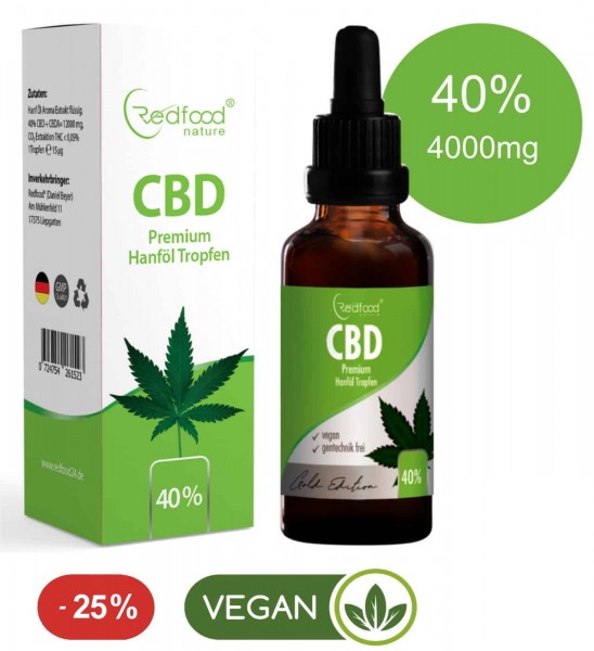 CBD ÖL 40% Vollspektrum Hanf Öl 10ml 4000mg