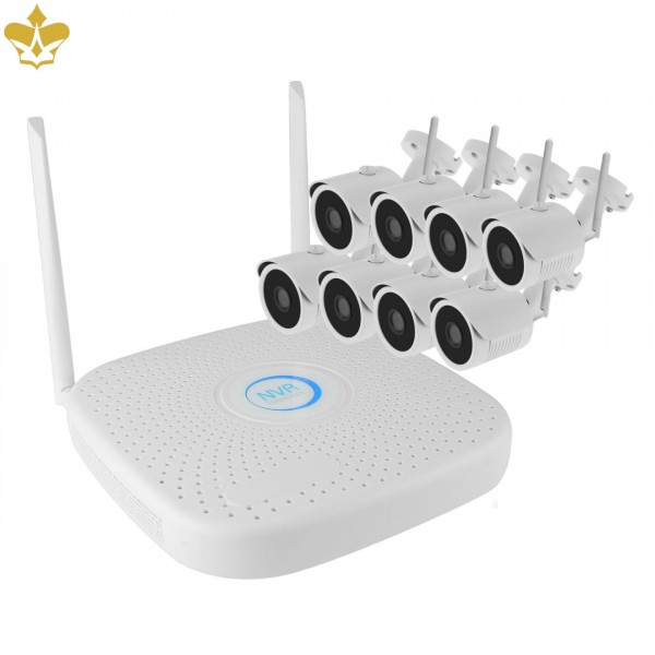 8 Kanal WLAN Videoüberwachungsset - 8 Outdoor-Überwachungskamera im Set mit WLAN Netzwerkrekorder