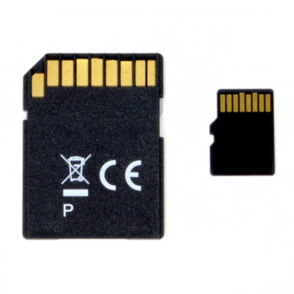 microSD-Karte in verschiedenen Größen mit SD-Adapter