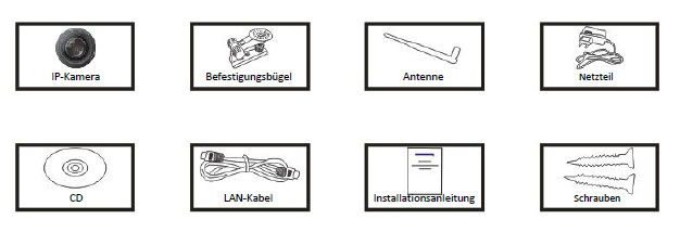 Lieferumfang IP Kamera